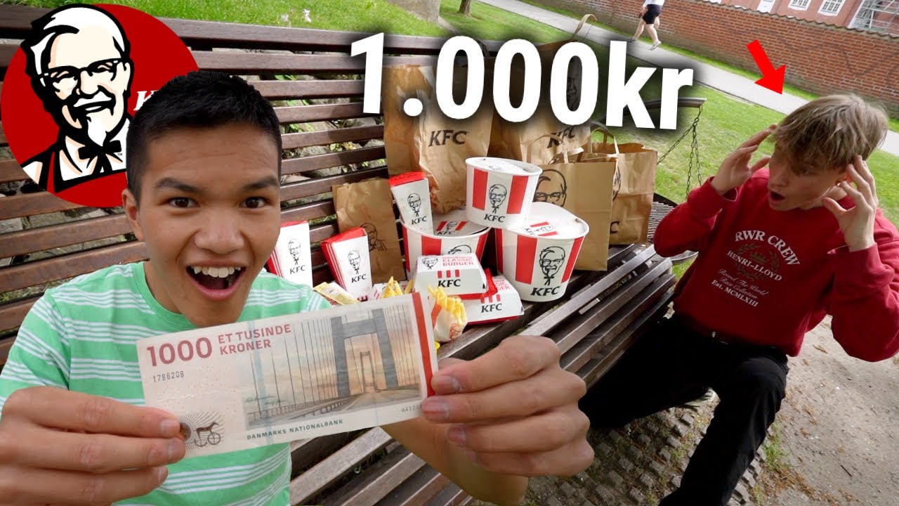 Regn millimeter Saks 1.000 kroner på KFC! - YouTube