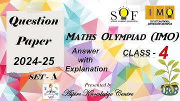 Maths Olympiad Class 4 Question Paper 2024-25 | IMO Class 4 Math Olympiad Question Paper Part-1 #v20