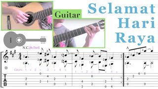Selamat Hari Raya / Saloma (Guitar) [Notation + TAB] chords