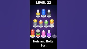 Nuts Sort Level 33 | Nuts and Bolts Sort | Nuts and Bolt Game | #shorts #nutsandbolts #nutssort