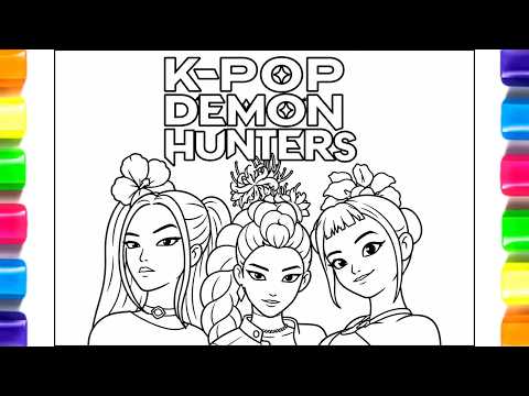 KPop Demon Hunters Super Fast Relax Coloring  Speed Coloring with Markers 🎨✨