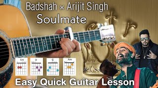 Soulmate - Badshah x Arijit Singh Guitar Cover + Lesson Easy Chords|Finger picking Guitar Tutorial