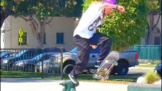 At cherry skatepark with the Powell Peralta team, Andy Anderson skates the fire hydrant