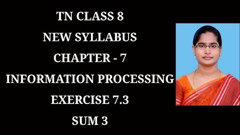 8th Maths Ch-7 Information processing Ex-7.3 (3rd sum) | Samacheer One plus One channel