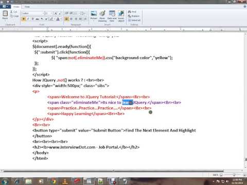 HOW TO USE NOT METHOD IN JQUERY DEMO TAMIL