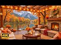 Golden Autumn Sunset at the Lake Cabin 🍂 Soft Piano and Firelight Ambience for Relaxation