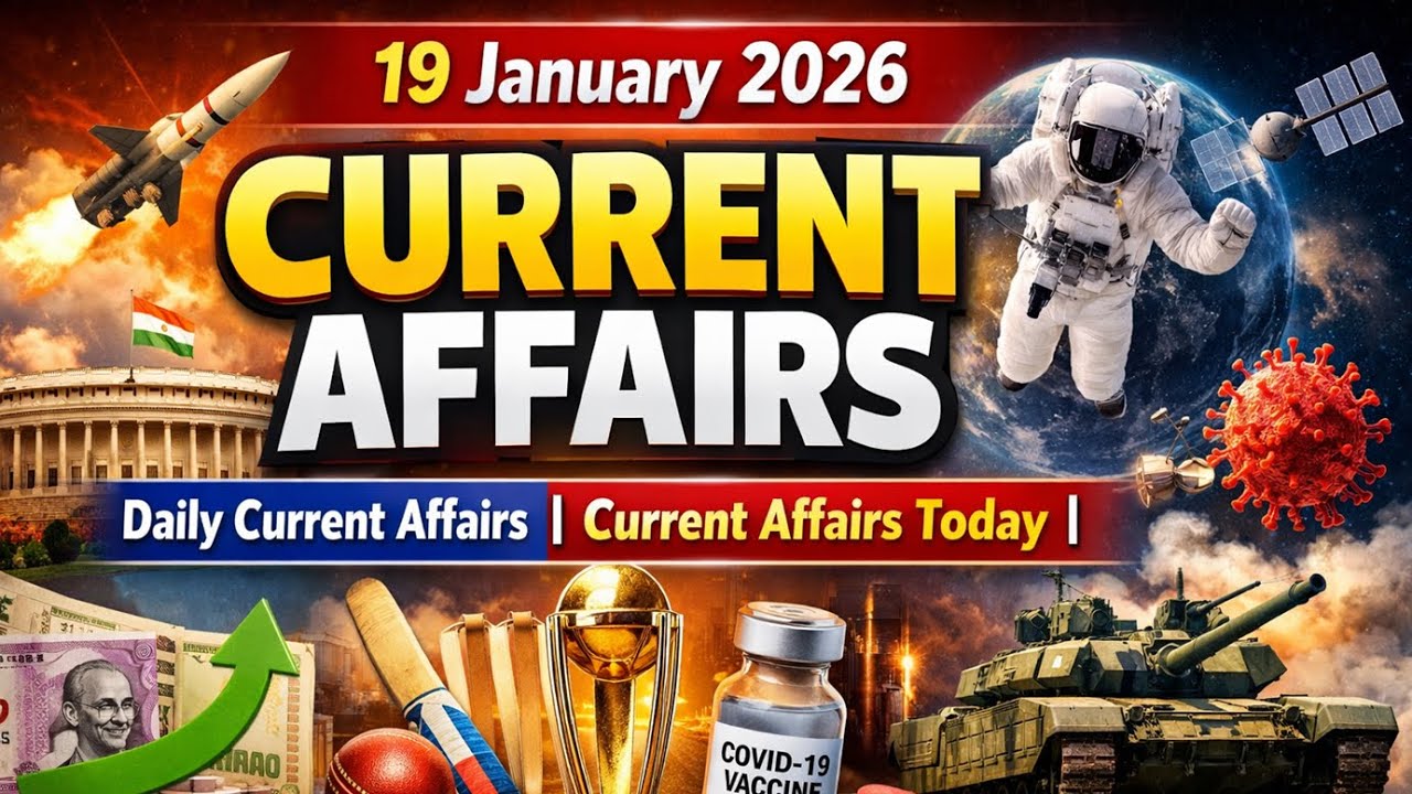 19 January 2026 Current Affairs | Daily GK Update | Important for UPSC, & Banking  by Sandeep Suthar