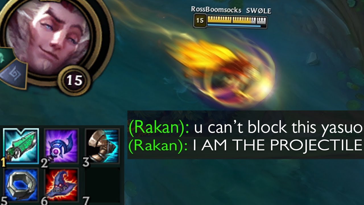 Rakan but he builds full AP so he can become a living Veigar Ultimate