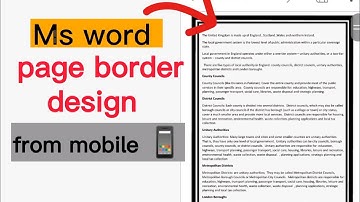 how to add page border on Ms word from mobile||