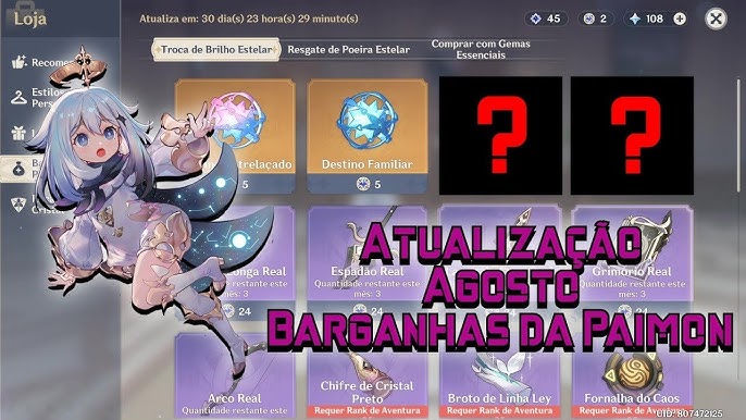 Três novos códigos promocionais no Genshin Impact 2.3 do stream