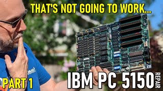 IBM PC 5150 repair: The motherboard doesn't have the typical faults