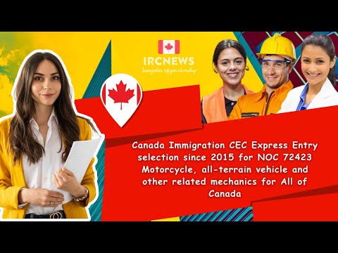 CEC Express Entry selection since 2015 for NOC 72423 Motorcycle, all-terrain vehicle & other related