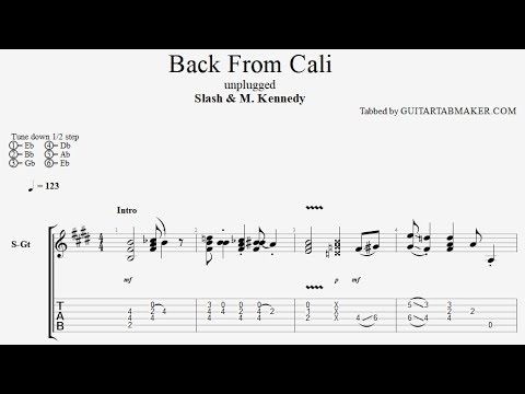 Back From Cali TAB - live intro - acoustic guitar tab (Guitar Pro)