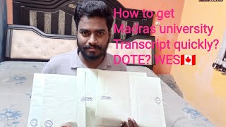 How to get Transcript from MADRAS UNIVERSITY DOTE transcript SAFETRANSCRIPTS call:8248643789 Or DM