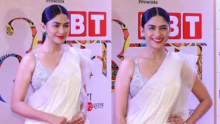 Mrunal Thakur Looks Beautiful In Pearl White Saree At Nbt Utsav 2022