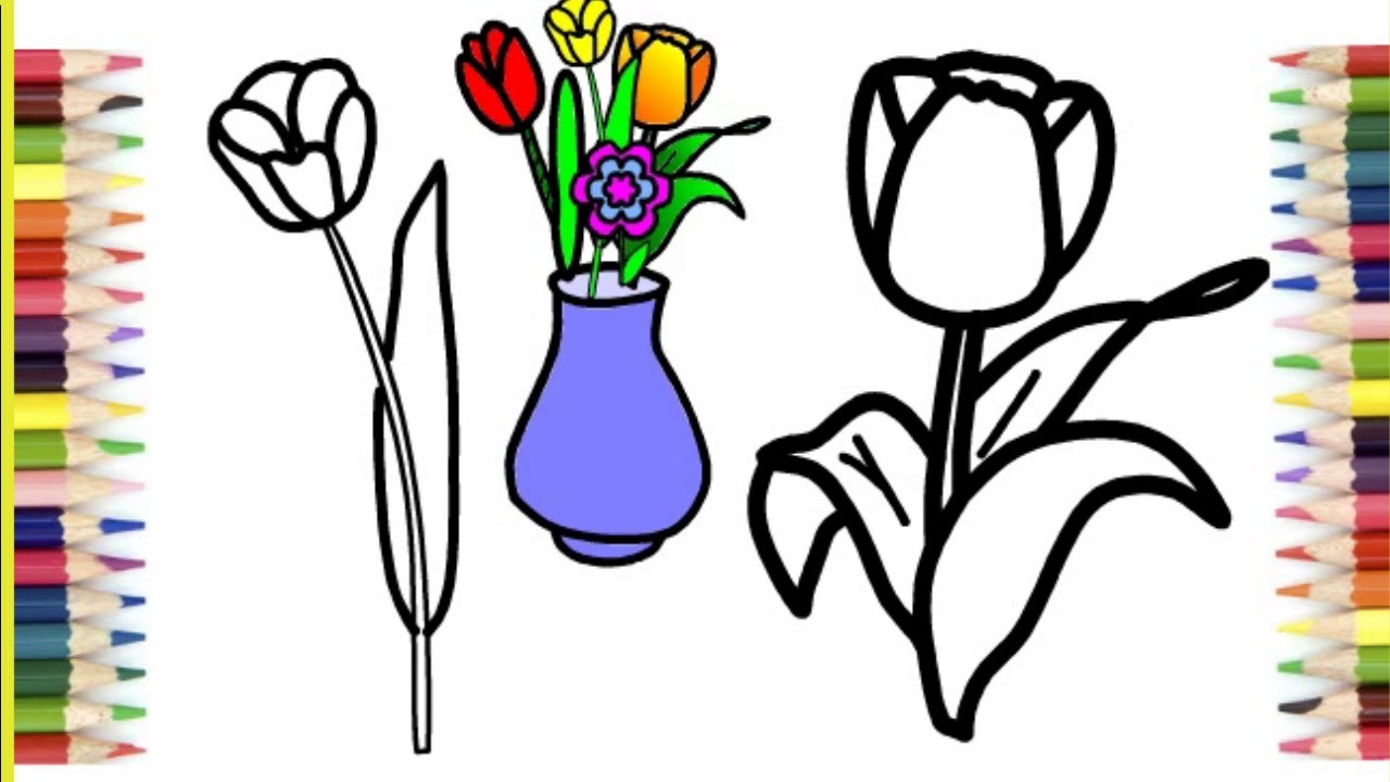 كيفية رسم وردة بطريقة سهلة كيف ترسم وردة تعليم الرسم رسم مزهرية