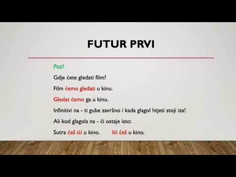 Hrvatski jezik - 5. razred - Futur prvi - Obrada