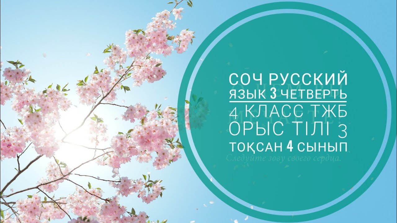 СОЧ 4 класс русский язык 3 четверть тжб 4 сынып 3 тоқсан орыс тілі ...