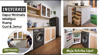 Dapur Minimalis sekaligus Ruang Cuci & Jemur | Kitchen Set Kayu Pinus