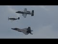 Lockheed Martin F22 Raptor A10 Warthog and P51 Mustang RARE Formation Flight