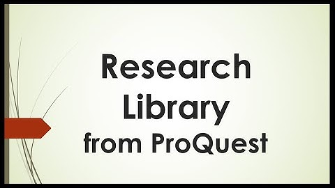 Research Library from ProQuest