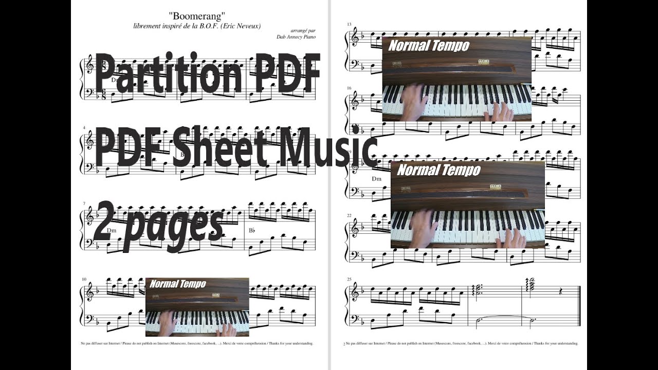 Boomerang (Tutorial + Partition PDF/Piano Score PDF Sheet Music) YouTube