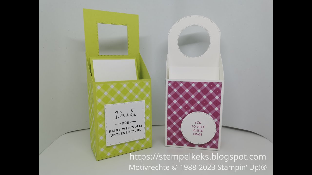 Türklinken-Box mit Stampin' Up! Produkten Basics mit Pep, Stempel Schöner Park, Zeitlos Arrangiert