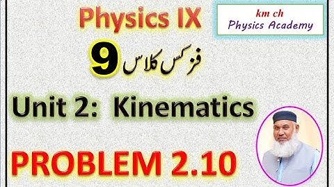 Problem 2.10, Class 9, Physics IX, Unit 2: Kinematics