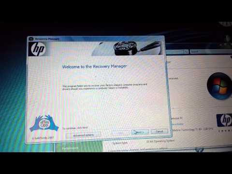 Restore factory settings HP Pavilion dv9705ea Windows VISTA Recovery Manager