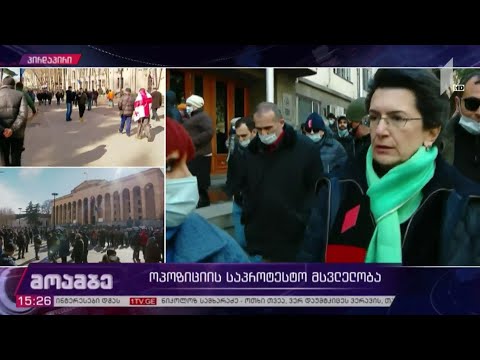 ოპოზიციის აქცია - ნინო ბურჯანაძემ #მოამბის კითხვებს უპასუხა