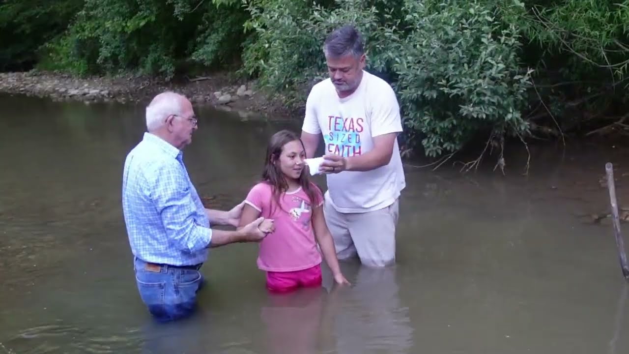 Creek Baptism 6 Children Saved