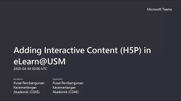 Adding Interactive Content H5P in eLearn@USM