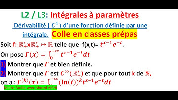 Intégrale à paramètre- Fonction définie par une intégrale de classe C^k. Fonction Gamma d