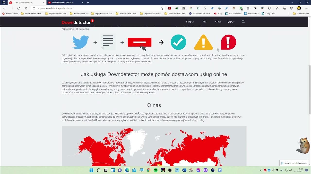 Downdetector, czyli monitorowanie awarii rożnych serwisów i usług PORADNIK YouTube
