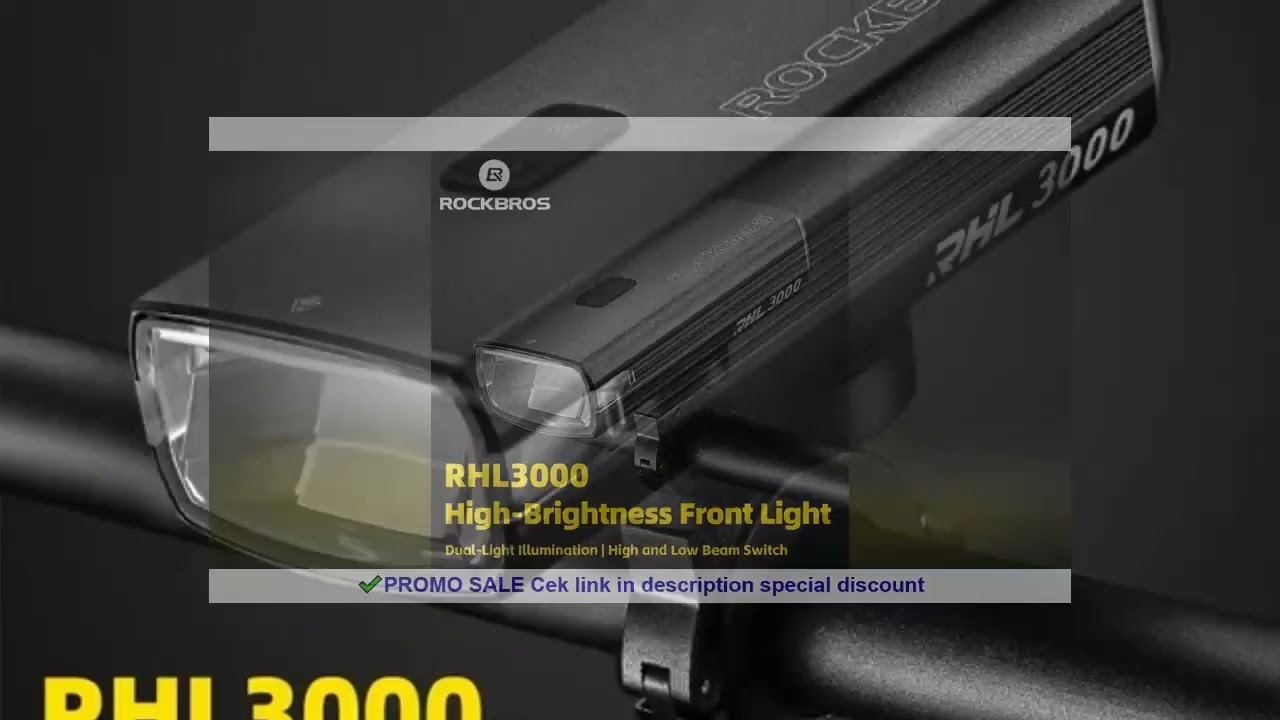 ROCKBROS 3000LM Bike Light 10000mAh Power Bank Type-C Charging Front Lamp Bicycle Headlight MTB Road