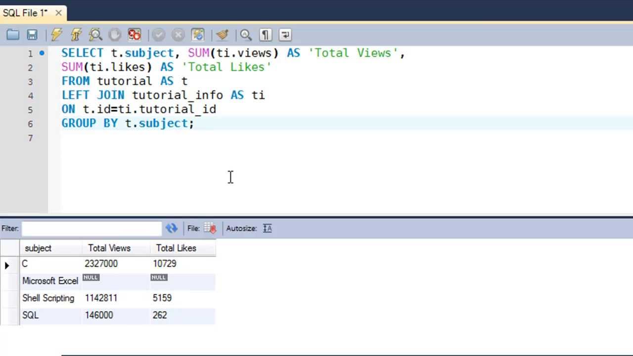 SQL Tutorial - 31: Left Outer JOIN - YouTube
