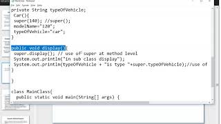 Use Of super Keyword in Inheritance