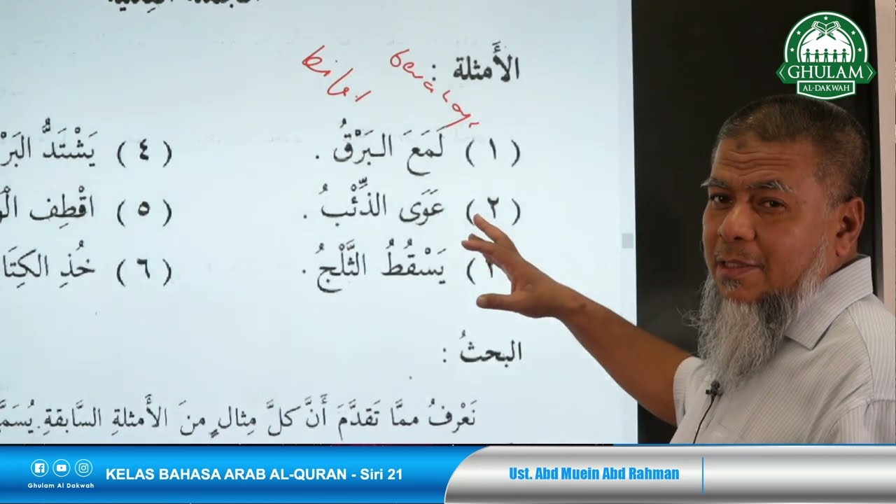 Jumlah fi'liyyah جملة فعلية | Kelas Bahasa Arab Al Quran - Siri 21 | Ustaz Abd Muein Abd Rahman