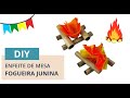 Como fazer fogueira de papel | DIY Decoração Festa Junina | Enfeite Decorativo Mesa São João Julina