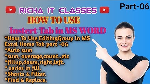 How To Use MS Excel Home Tab Editing group part-06#richaitclasses #viral #viralvideos #technology