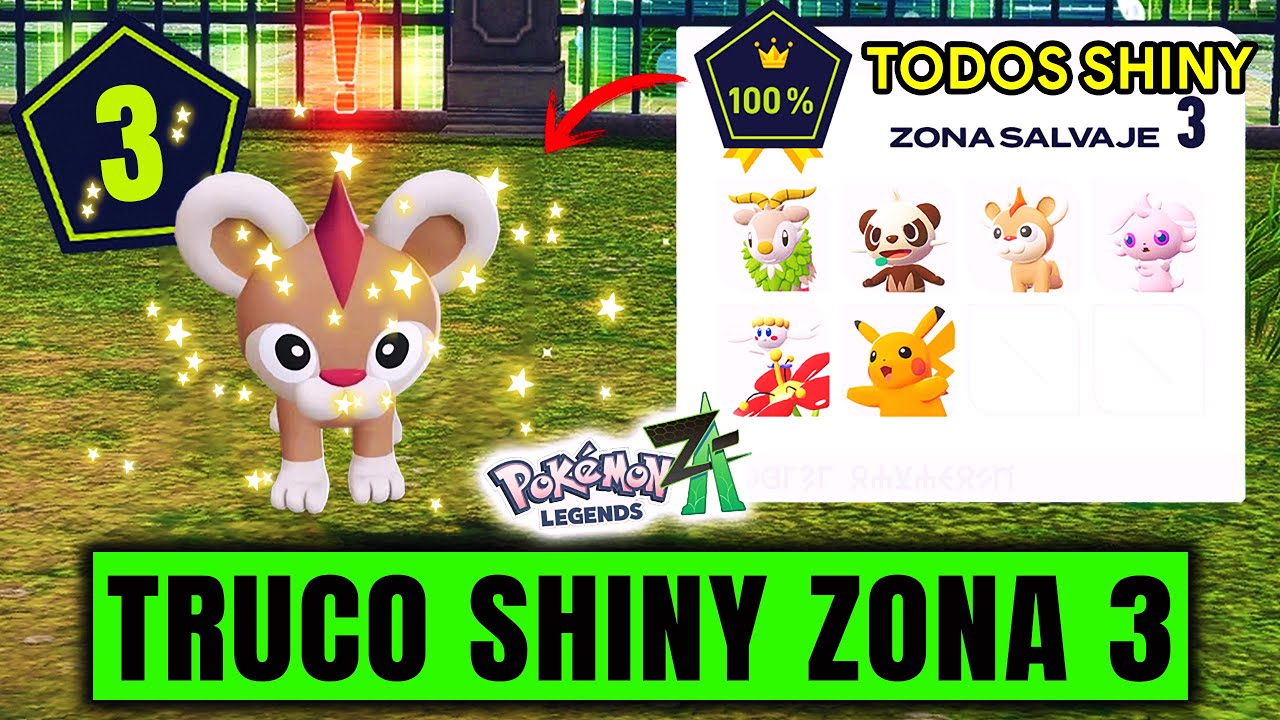 ✨ como CONSEGUIR TODOS los SHINY de la ZONA 3 en LEYENDAS POKEMON ZA
