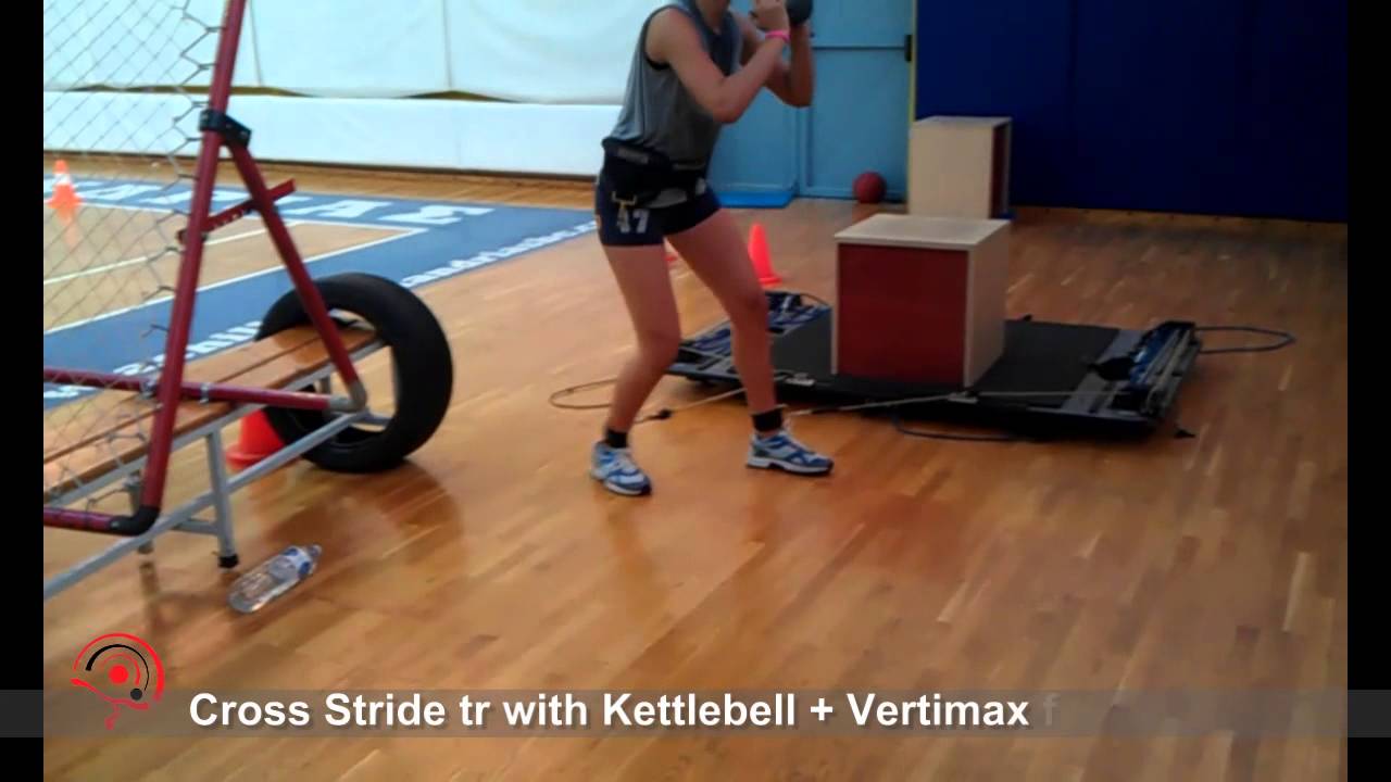 Cross Striding Cross Stride Tr with Kettlebell and Vertimax ofr MB Volleyball Players ...