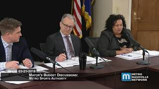 03/21/18 Mayor's Budget Discussions: Sports Authority
