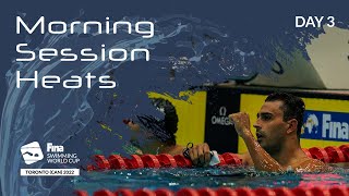 LIVE | #Swimming WORLD CUP 2022 | Toronto | Heats | Day 3