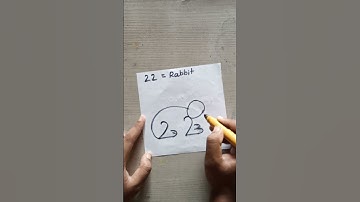 how to draw rabbit drawing from 22  number step by step #shorts #drawing #youtubeshorts