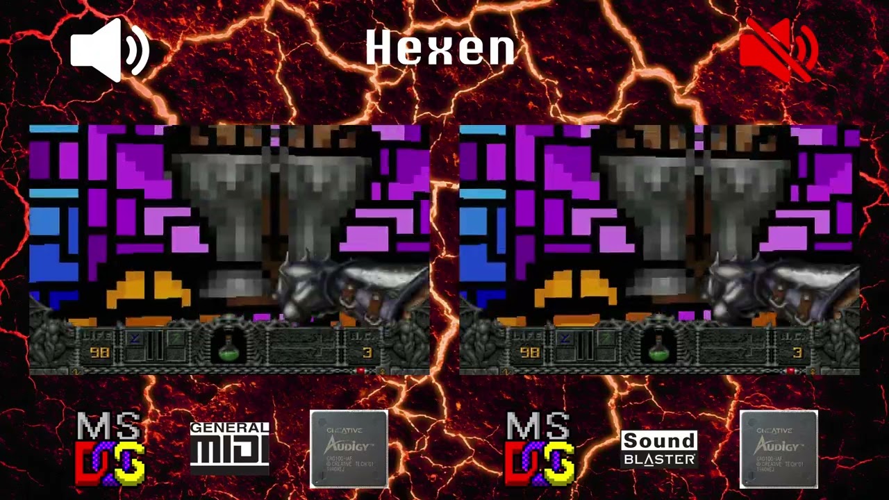 [OVM] Hexen (EMU10K2, General MIDI vs EMU10K2, OPL)