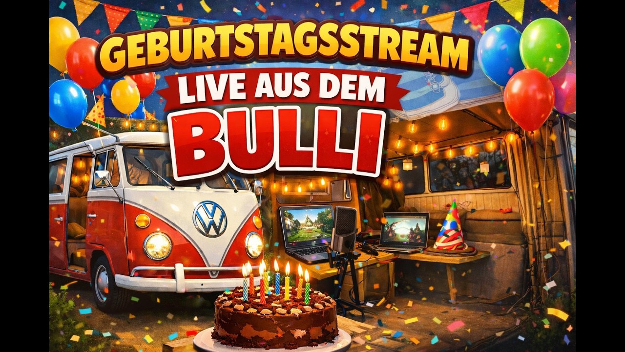 Geburtstagsstream aus dem Bulli