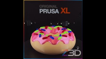 Prusa XL 5 tool head printing a tasty donut with 5 colours at once! #prusaxl
