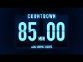 85 Minute Countdown Timer 🔵 Flip Clock with Simple Beeps