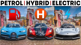 Forza Horizon 5 | Petrol VS Hybrid VS Electric | Chiron V Regera V Evija!